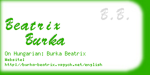 beatrix burka business card